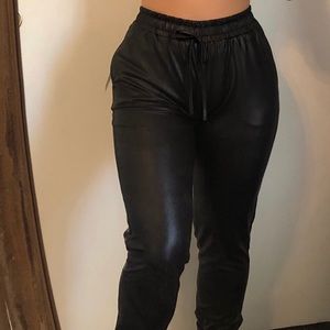 Fashion nova pleather joggers
